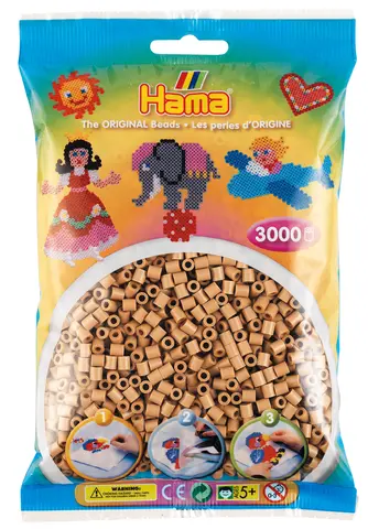 Midiperler lys nougat 3000 stk 