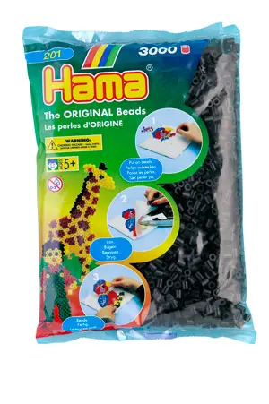 Midiperler sort 3000 stk 