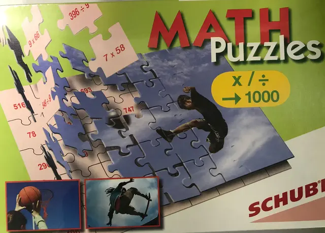 Puslespill/mattespill - gange og dele 3 spill med 40 biter 