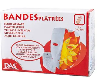 DAS gipsruller B8 cm x L3 m, 4 ruller