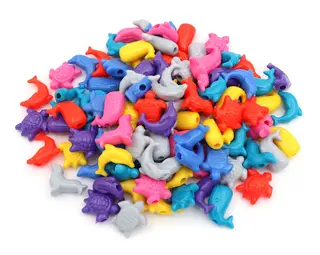 Plastperler havsdyr Ø20-25 mm, 500 g