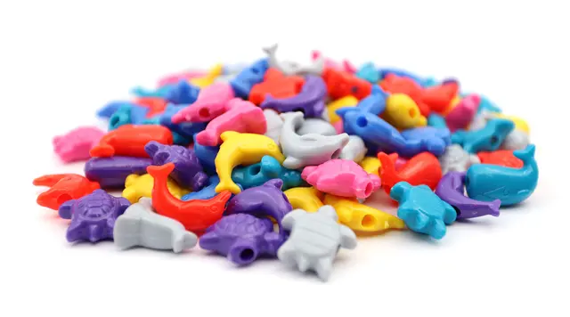 Plastperler havsdyr Ø20-25 mm, 500 g 