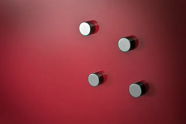 Magneter til magnetisk glasstavle 6 stk. sølvfarget 