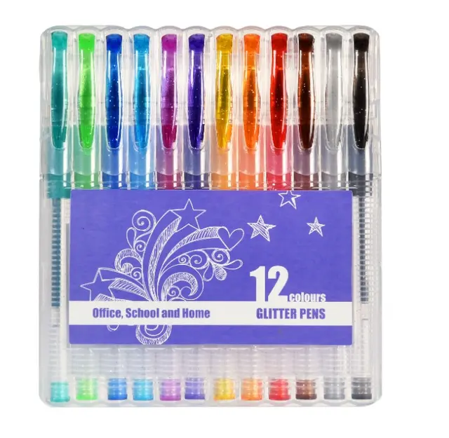 Glitterpenner Ø0,1 mm, 12 stk 