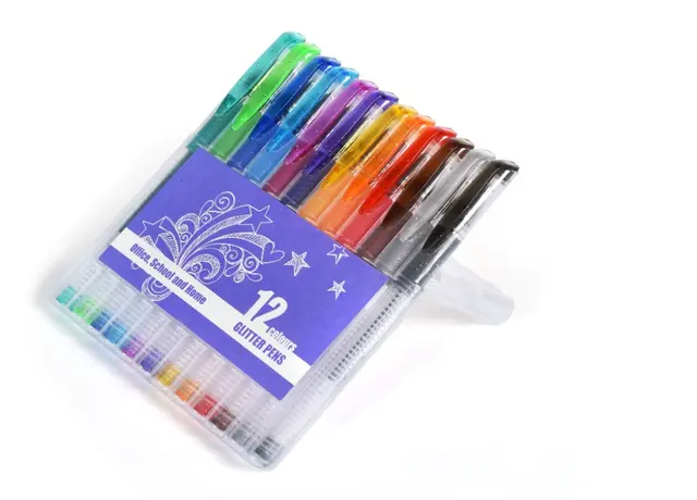 Glitterpenner Ø0,1 mm, 12 stk 