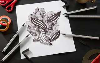 Stabilo Arty liners 5-pakk, sort