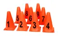 Kjegler med tall 0-9 H23 cm, 10 stk