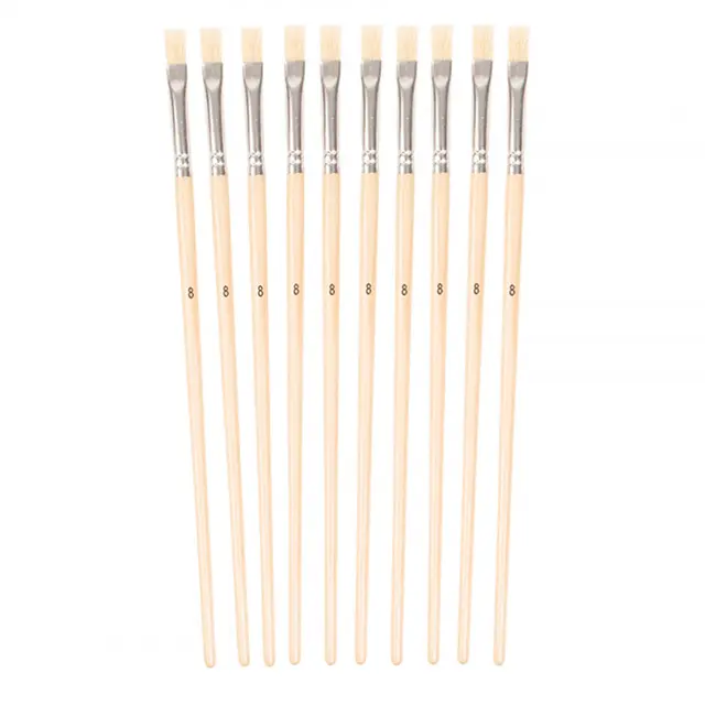 Pensel svinebust flat nr 8 10 stk 