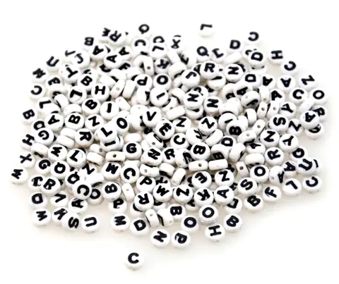 Bokstavperler Ø7 mm, 500 stk
