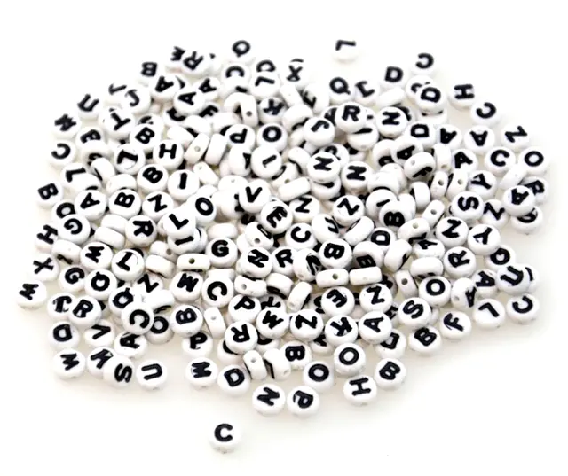 Bokstavperler Ø7 mm, 500 stk 