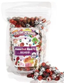 Plastperler sportsballer Ø8 mm, 300 stk