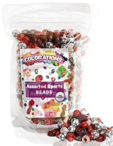 Plastperler sportsballer Ø8 mm, 300 stk 