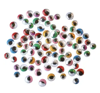 Plastøyne med vipper Ø7-10 mm, 230 stk