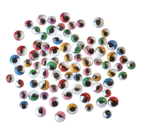 Plastøyne med vipper Ø7-10 mm, 230 stk 