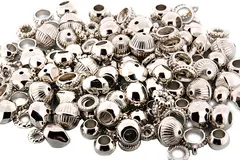 Sølvperler og ringer Ø10-15 mm, 250 stk
