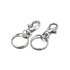 Karabinkrok med n&#248;kkelring 37 mm, 10 stk