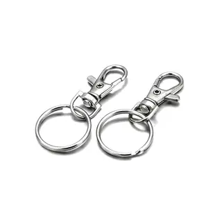 Karabinkrok med nøkkelring 37 mm, 10 stk