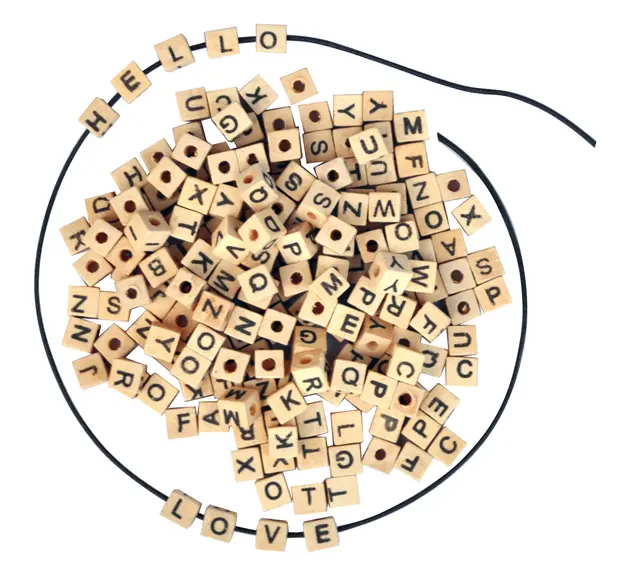 Treperler med bokstaver 7 mm, 300 stk 