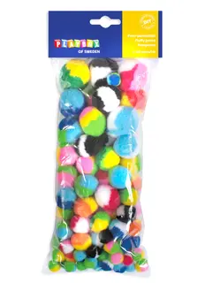 Pompons multifargede 100 stk