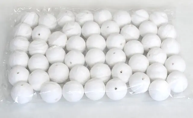 Vattkuler hvite 40 mm 50 stk 