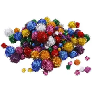 Pompons mix metall 200 stk