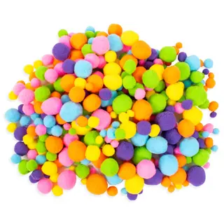 Pompons neon mix 500 stk