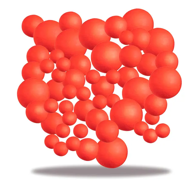 Vattkuler rød mix Ø20-50 mm, 200 stk 