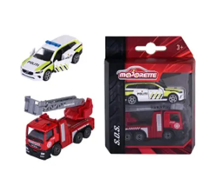 Metallbiler utrykningskjøretøy 2 stk 