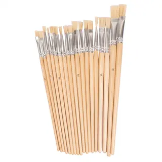 Penselsett flate 6 størrelser, 18 stk