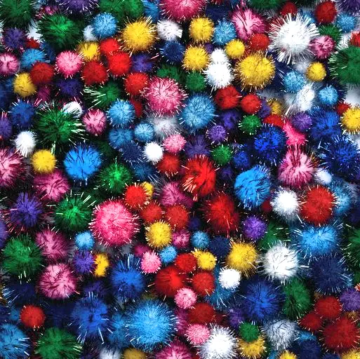 Pompons glitter 300 stk 