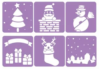 Sjablonger julemotiver 6 ark