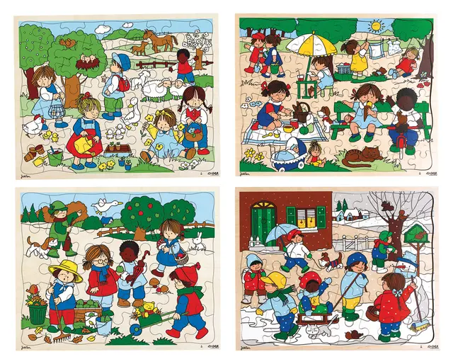 Puslespillsett årstider 4 x 35-80 brikker 