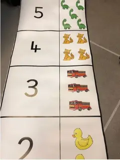 Bee-Bot og Blue-Bot matte tall L165 x B21 cm