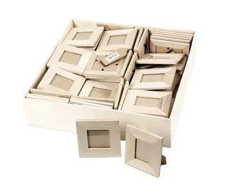 Trerammer med glass 9/10 cm, 80 stk