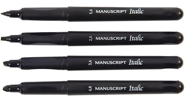 Kalligrafi tusj 4-pakk 1,4/2,5/3,6/4,8 mm 