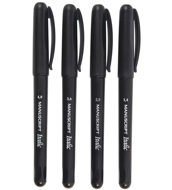 Kalligrafi tusj 4-pakk 1,4/2,5/3,6/4,8 mm 