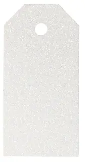 Manillamerker hvit glitter L10 cm, 15 stk