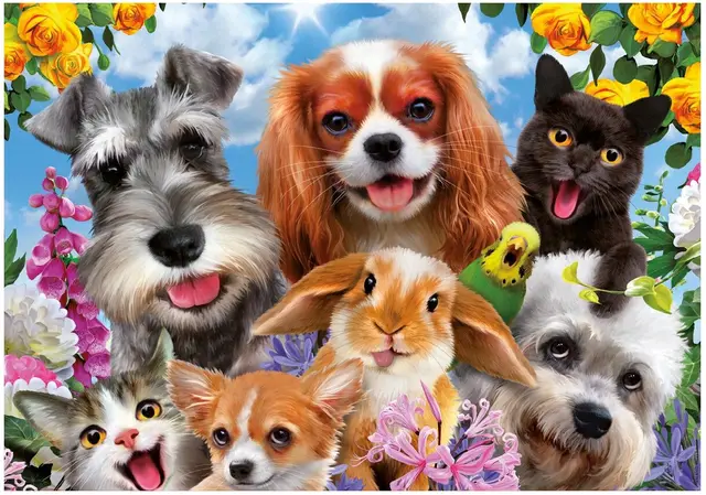 Puslespill kjæledyr 200 brikker 