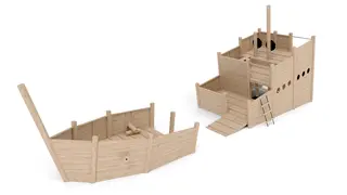 Core skipsvrak piratskip Installeres i 2 deler, for- og akterdel