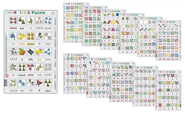 Puslespill 1 2 3 12 stk 