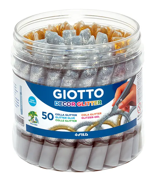 Glitterlim gull og sølv 50 stk 