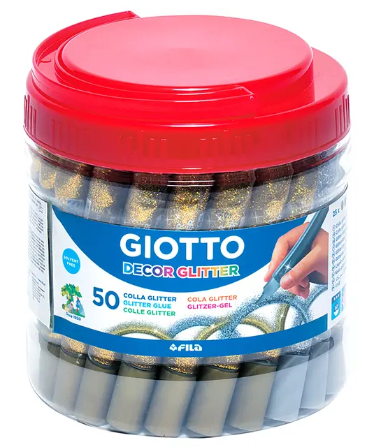 Glitterlim gull og sølv 50 stk 