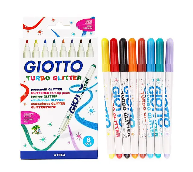 Giotto Turbo glittertusj 8 stk 
