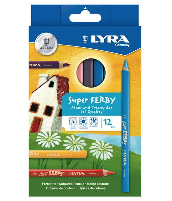 Lyra Super Ferby fargeblyanter mix Ø10 mm, 12 stk 