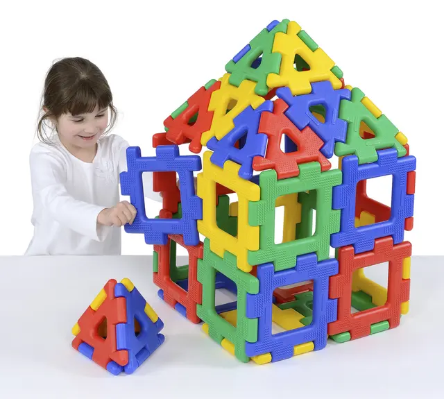 Polydron store byggeklosser 21 cm, 80 stk 