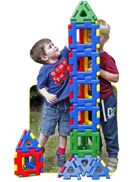 Polydron store byggeklosser 21 cm, 80 stk 