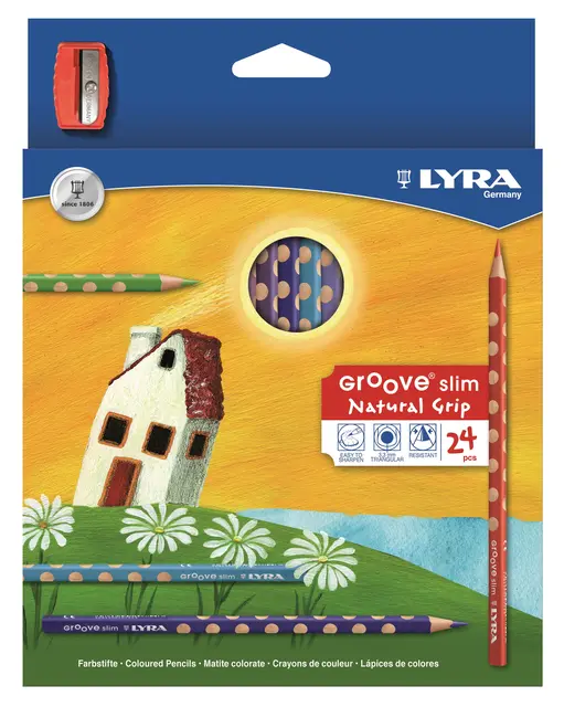 Lyra Groove Slim fargeblyanter mix Ø8 mm, 24 stk 