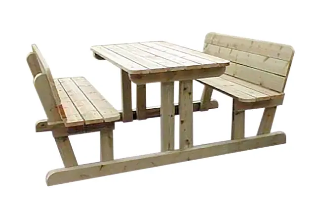 Bord/benk for voksne med rygg L180 x B210 x 88cm  H75/43 cm 