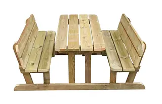 Bord/benk for barn med rygg L104 x B147 x H57/35cm