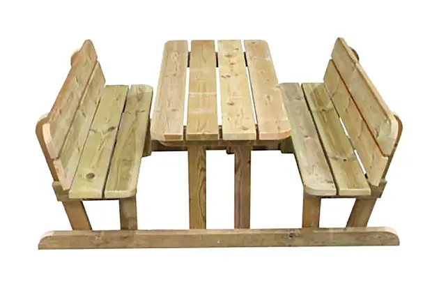 Bord/benk for barn med rygg L104 x B147 x H57/35cm 